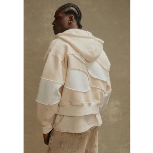 New House of Sunny Patchwork Landscape Hoodie UNISEX $149 SMALL Full Zip Jacket - Picture 7 of 10